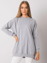 Szara melanżowa długa dresowa bluza basic oversize Rhiannon