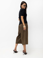 Black women's basic sweater with short sleeves.