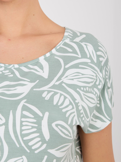 Pistacjowa letnia bluzka z nadrukiem SUBLEVEL