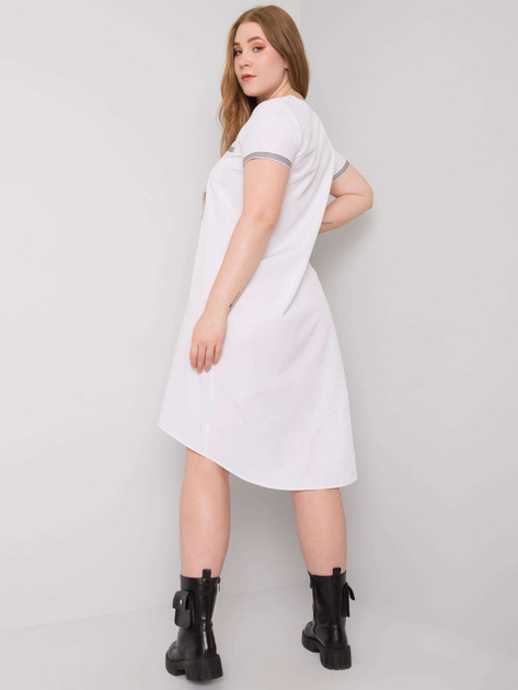 Biała sukienka plus size z bawełny Viana