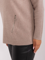 Hurt Ciemnobeżowy damski sweter plus size z półgolfem