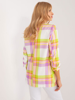 Hurt Limonkowo-ecru damska marynarka z printem