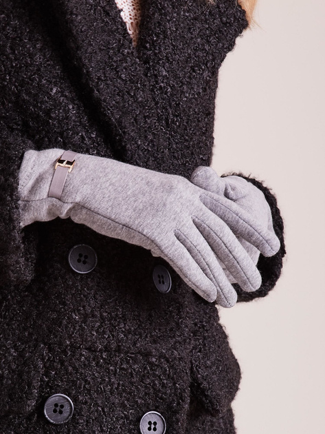 Szare eleganckie rękawiczki