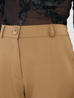 Camelowe eleganckie spodnie z prostą nogawką