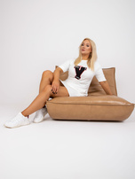 Biała dresowa sukienka plus size o długości mini