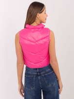 Hurt Ciemnoróżowa krótka kamizelka puchowa z pikowaniem 