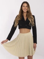 Złota mini spódnica z plisowaniem