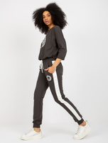 Hurt Khaki bawełniany komplet dresowy ze spodniami