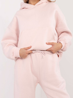 Hurt Jasnoróżowy damski komplet basic ze spodniami