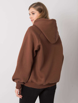 Brązowa ocieplana bluza oversize z kapturem Alice