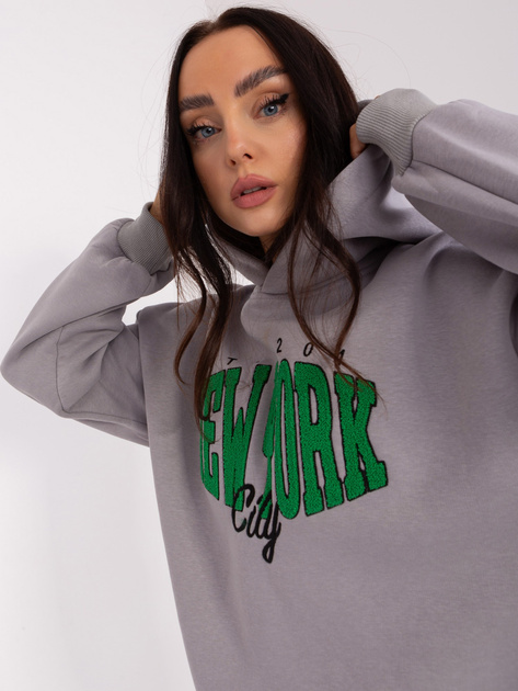 Hurtownia Szara bluza z kapturem z bawełny