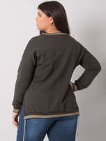 Ciemna khaki bluzka plus size z aplikacją Lila