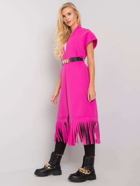 Różowa narzutka z frędzlami Forla