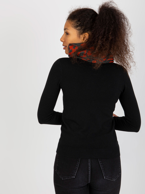 Hurtownia Szaro-pomarańczowy damski komin we wzory