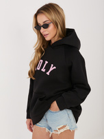 Czarna bluza oversize z ociepleniem RUE PARIS