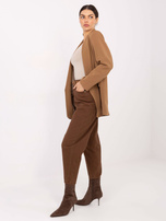 Brązowe jeansowe spodnie z nogawką 7/8