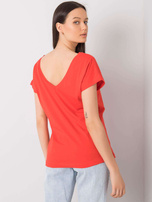 Czerwony t-shirt z nadrukiem Hortense