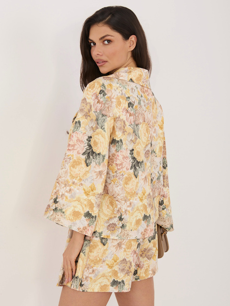 Żółta elegancka marynarka z szerokimi rękawami