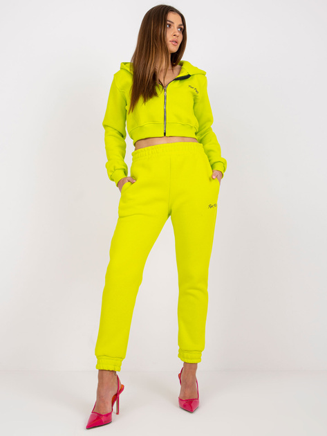 Limonkowy dresowy komplet dwuczęściowy Kalifornia RUE PARIS