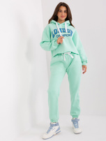 Hurt Miętowo-niebieski komplet dresowy z nadrukiem Laraina