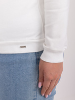 Hurt Ecru bawełniana bluzka plus size z dekoltem V