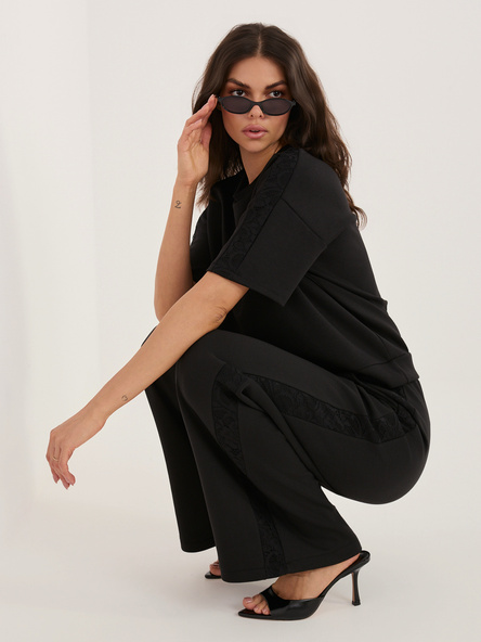 Czarna damska bluzka oversize od kompletu