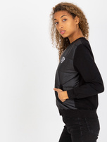 Hurt Czarna pikowana bluza bomberka z naszywką RUE PARIS 