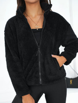 Czarna rozpinana bluza z kieszeniami