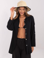 Hurt Czarna bawełniana koszula damska z muślinu