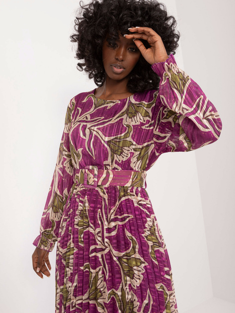 Hurt Fioletowa sukienka wieczorowa z błyszczącą nitką