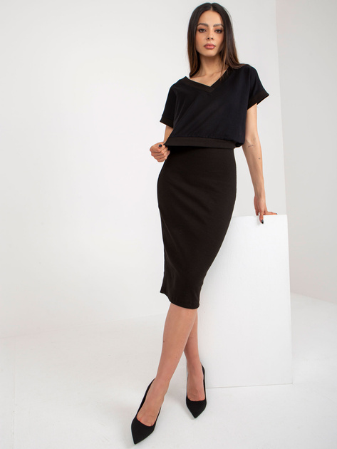 Hurt Czarny komplet basic z krótką bluzką RUE PARIS