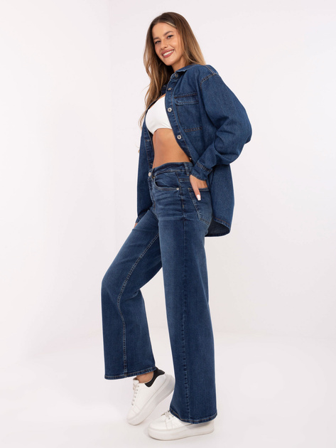 Ciemnoniebieskie jeansy wide leg SUBLEVEL