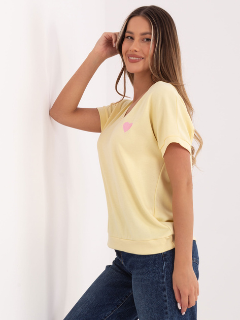 Miętowa damska bluzka oversize z krótkim rękawem