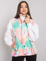 Zielono-pomarańczowa kamizelka ze ściągaczami Loie