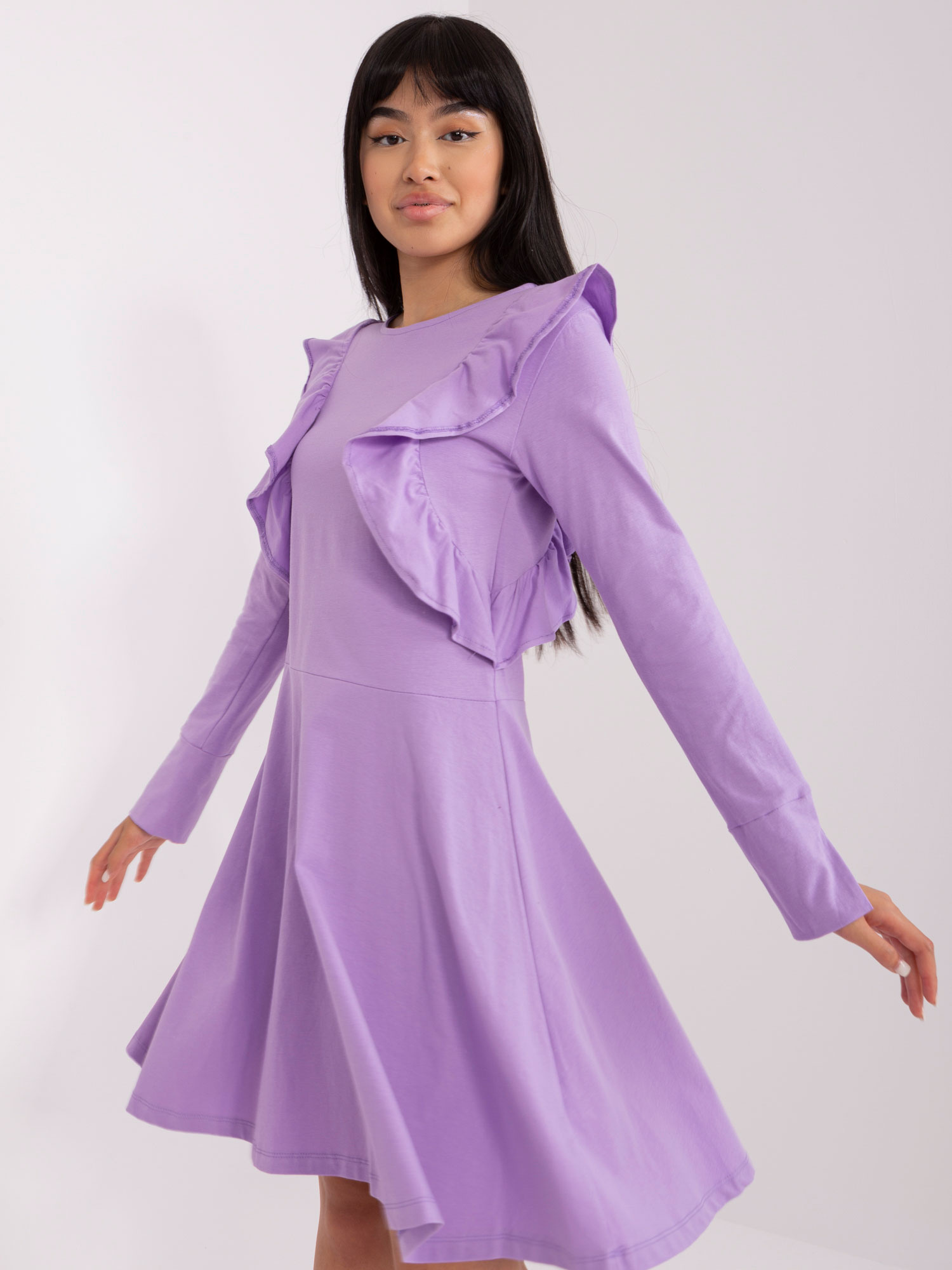 Hurt Jasnofioletowa bawełniana sukienka do kolana