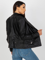 Hurt Czarna damska kurtka ramoneska z pikowaniem