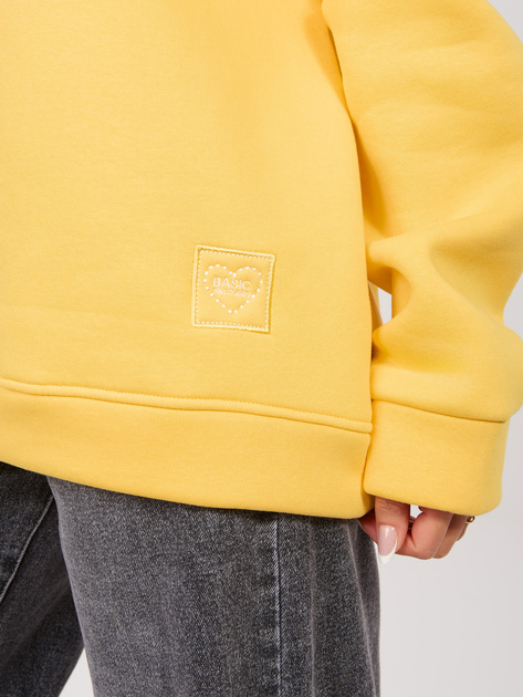 Żółta dresowa bluza oversize z ociepleniem RUE PARIS