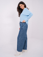 Dunkelblaue breite Jeans mit Schnürung SUBLEVEL.
