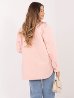 Jasnoróżowa koszulowa kurtka z kieszeniami RUE PARIS 