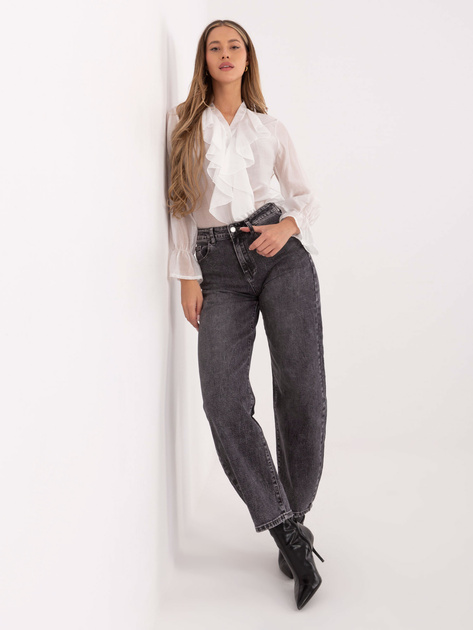 Biała przezroczysta koszula z falbanami