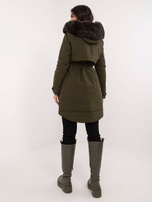 Hurtownia Khaki zimowa kurtka parka z kapturem