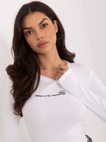 Ecru bawełniana bluzka z długim rękawem