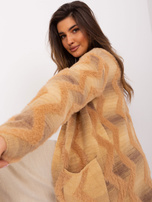 Hurtownia Beżowy kardigan z dzianiny