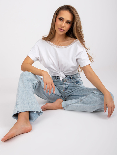 Biała bluzka z dekoltem na plecach Salma RUE PARIS