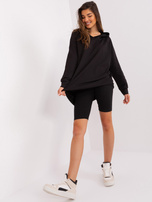 Hurt Czarny bawełniany komplet casualowy z gładką bluzą