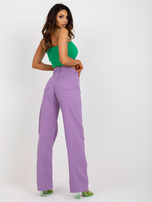 Hurt Fioletowe damskie szerokie spodnie jeansowe high waist