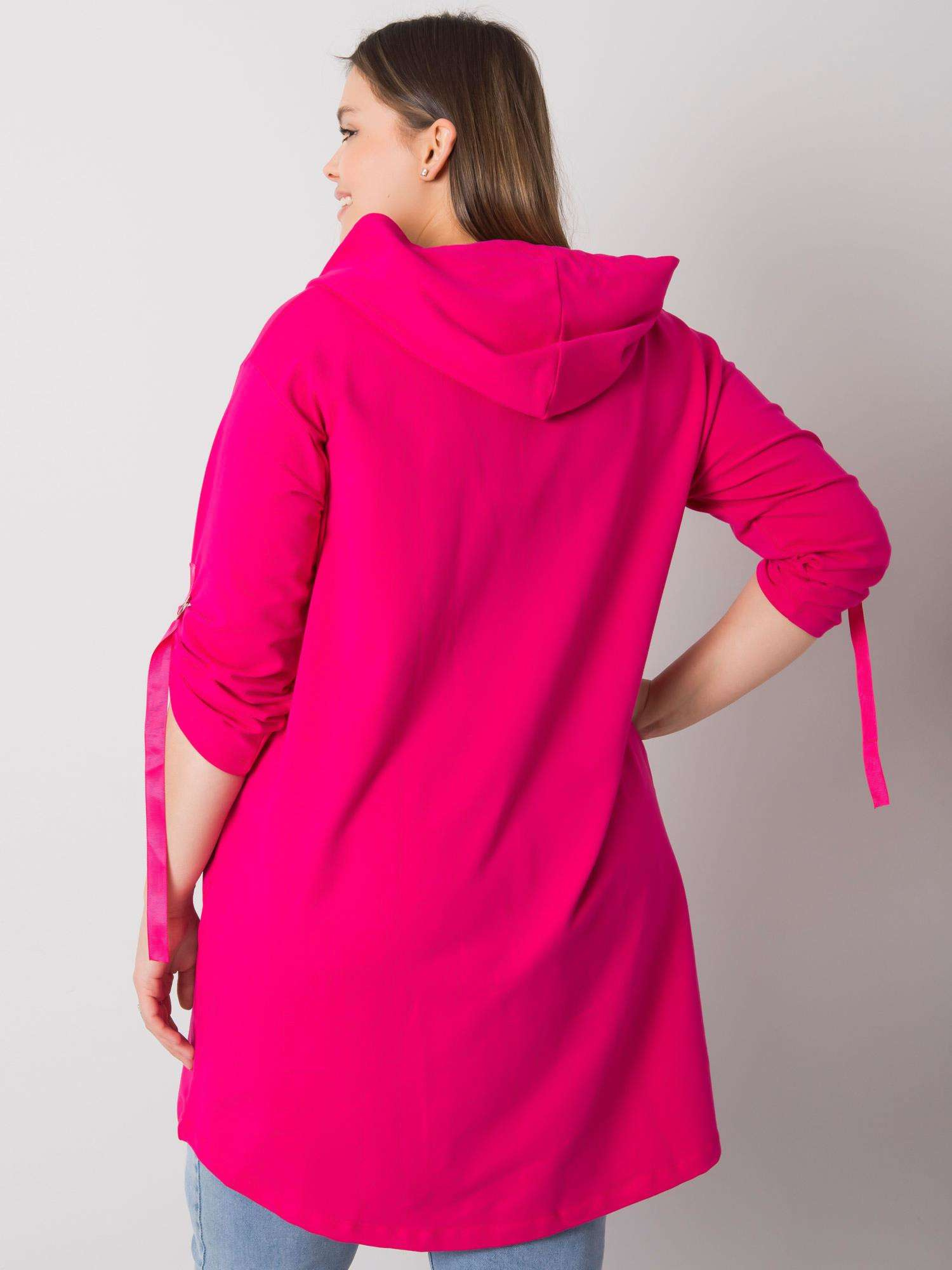 Zurich Fuchsia Plus Size Zipper Sweatshirt