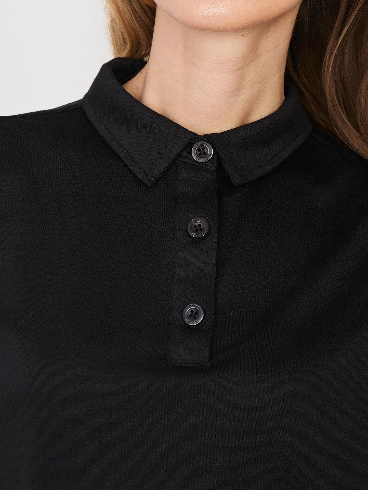 Czarna casualowa koszulka polo SUBLEVEL 