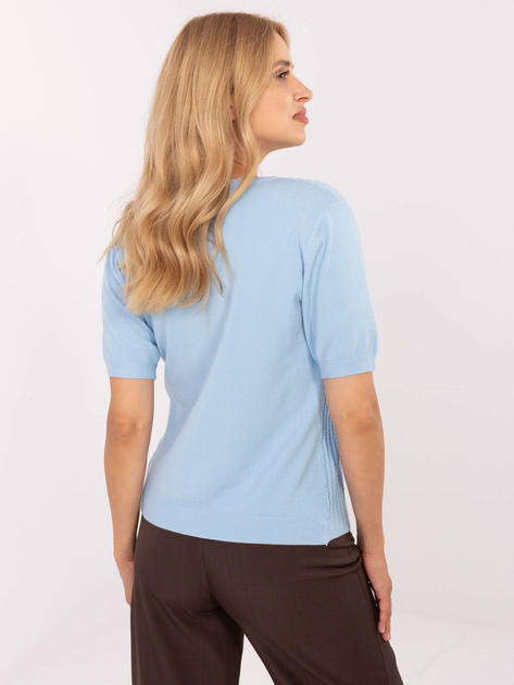 Jasnoniebieski sweter z domieszką wiskozy