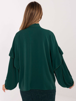 Ciemnozielona koszula oversize z kokardą  